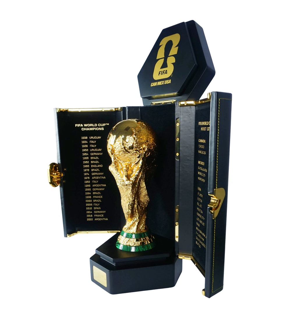 Officially Licensed FIFA World Cup 2026 Premium 260mm Trophy Replica – 24K Gold Plated Limited Edition (Only 2026 Made) – Individually Numbered with Luxury 3-Sided Leather Display Case