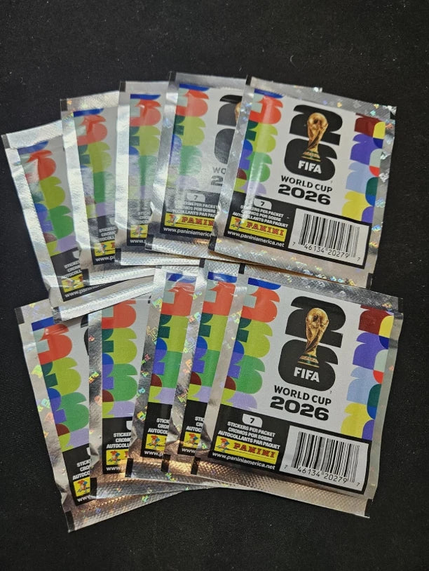 Panini FIFA World Cup 2026 Sealed (10) packs Sticker Pack 7 Soccer Stickers - FREE SHIPPING