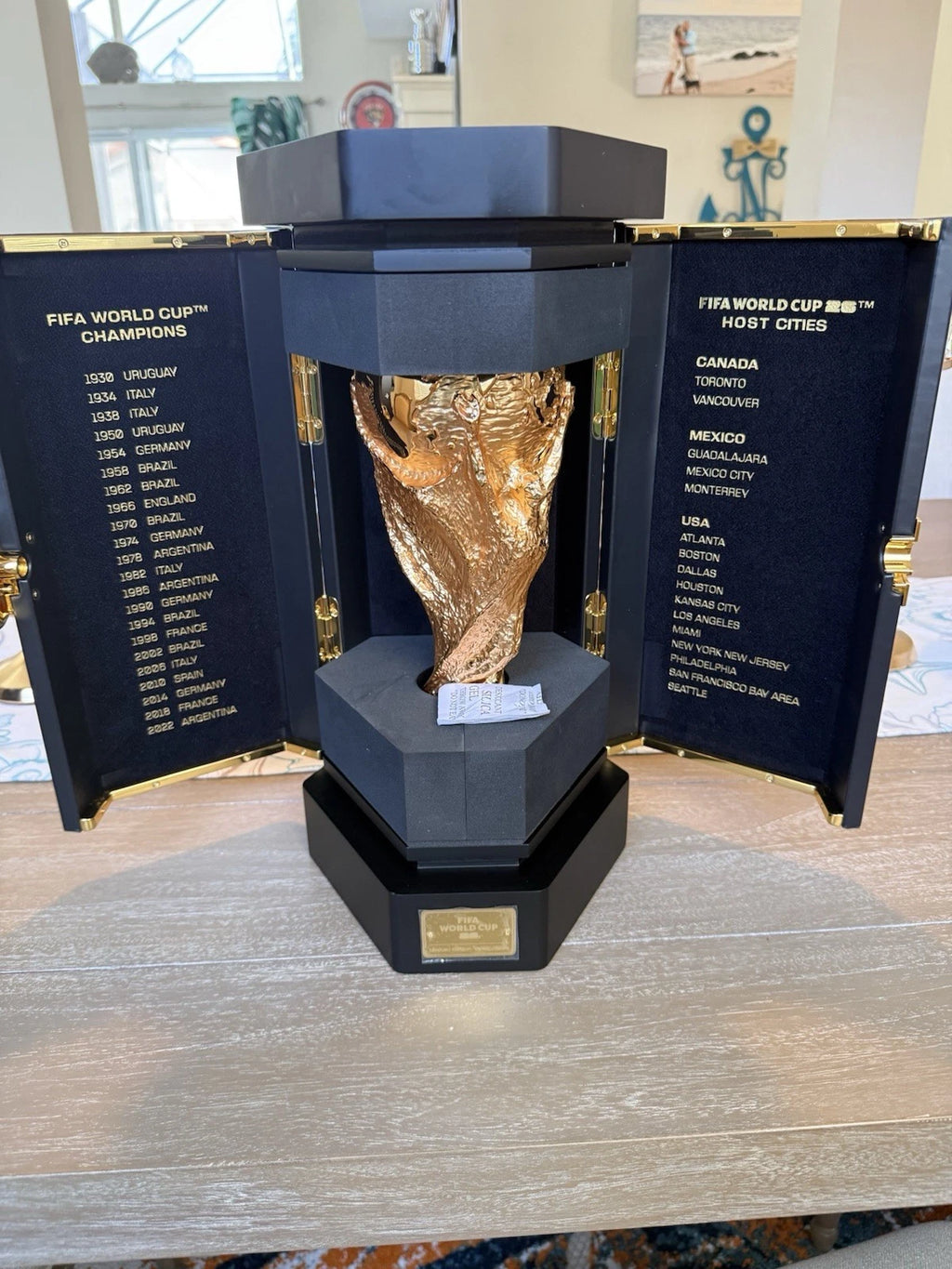 Officially Licensed FIFA World Cup 2026 Premium 260mm Trophy Replica – 24K Gold Plated Limited Edition (Only 2026 Made) – Individually Numbered with Luxury 3-Sided Leather Display Case