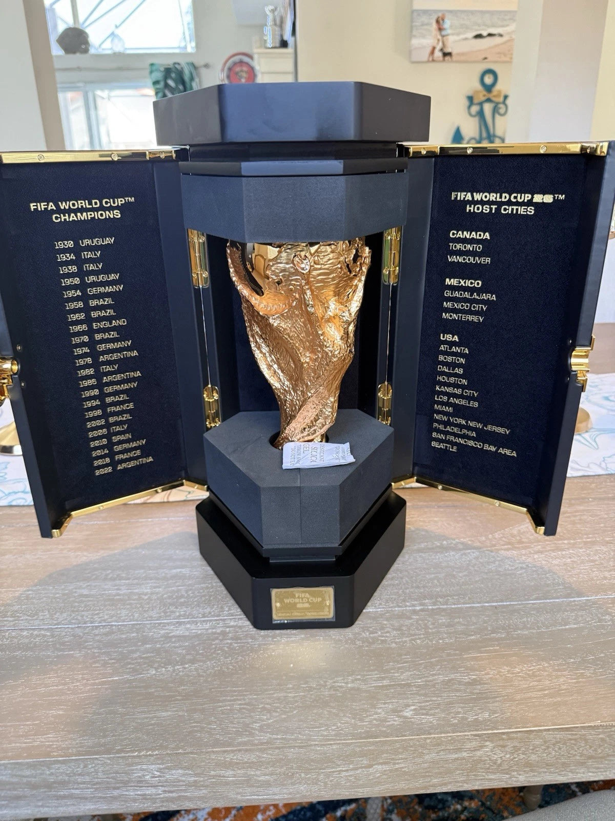 Officially Licensed FIFA World Cup 2026 Premium 260mm Trophy Replica – 24K Gold Plated Limited Edition (Only 2026 Made) – Individually Numbered with Luxury 3-Sided Leather Display Case