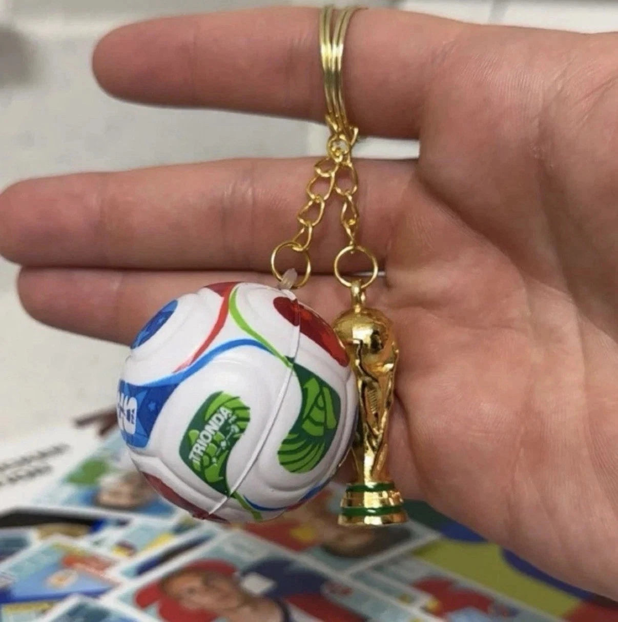 FIFA World Cup 2026 Trophy & Soccer Ball Keychain Set Fan Souvenir Gift