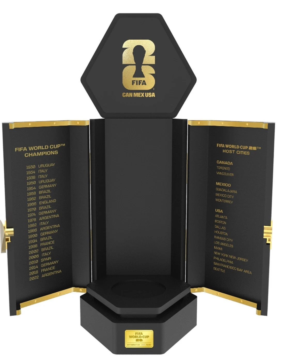 Officially Licensed FIFA World Cup 2026 Premium 260mm Trophy Replica – 24K Gold Plated Limited Edition (Only 2026 Made) – Individually Numbered with Luxury 3-Sided Leather Display Case