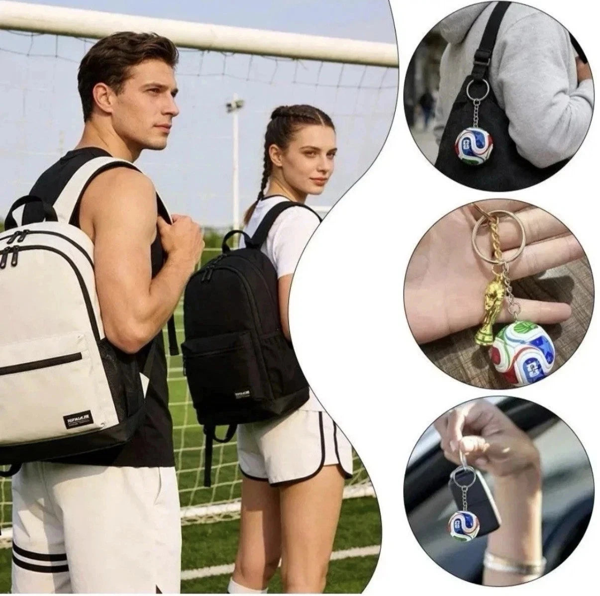 FIFA World Cup 2026 Trophy & Soccer Ball Keychain Set Fan Souvenir Gift