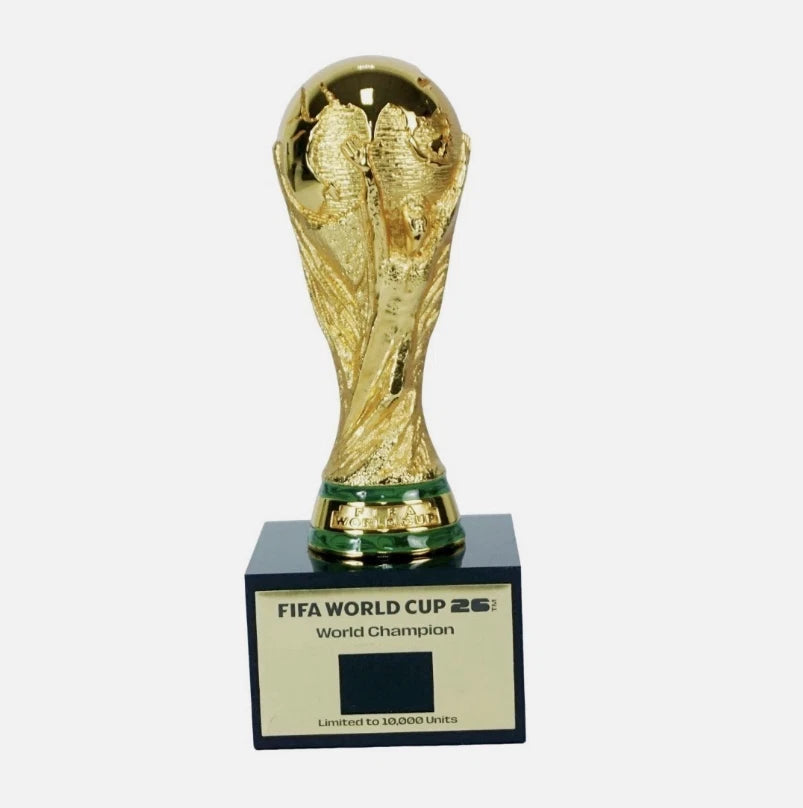 2026 FIFA World Cup 3D Trophy Replica with DIY Champion Flag – Luxury Wood & Leather Display Box Collector Edition 1ST PRODUCTION RUN