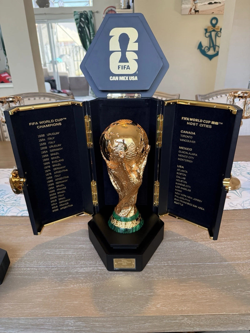 Officially Licensed FIFA World Cup 2026 Premium 260mm Trophy Replica – 24K Gold Plated Limited Edition (Only 2026 Made) – Individually Numbered with Luxury 3-Sided Leather Display Case
