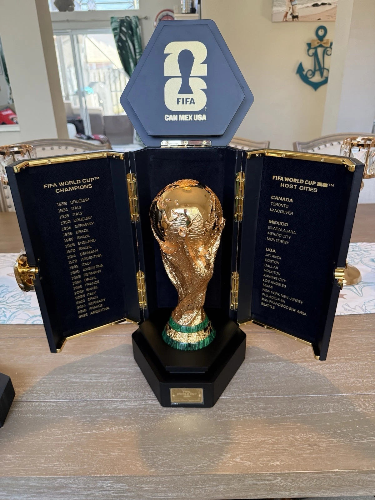 Officially Licensed FIFA World Cup 2026 Premium 260mm Trophy Replica – 24K Gold Plated Limited Edition (Only 2026 Made) – Individually Numbered with Luxury 3-Sided Leather Display Case