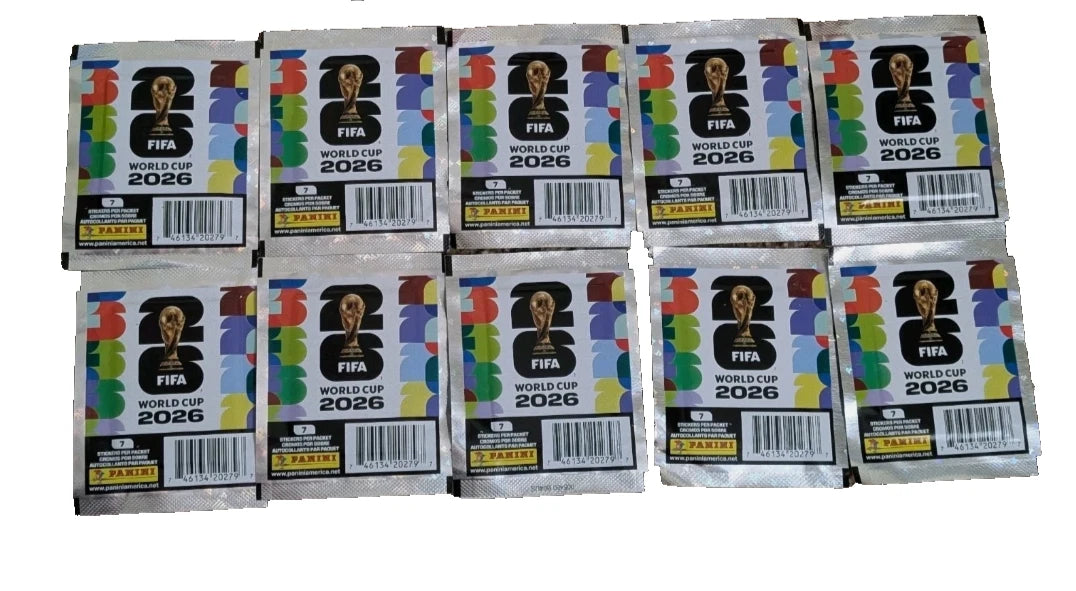 Panini FIFA World Cup 2026 Sealed (10) packs Sticker Pack 7 Soccer Stickers - FREE SHIPPING