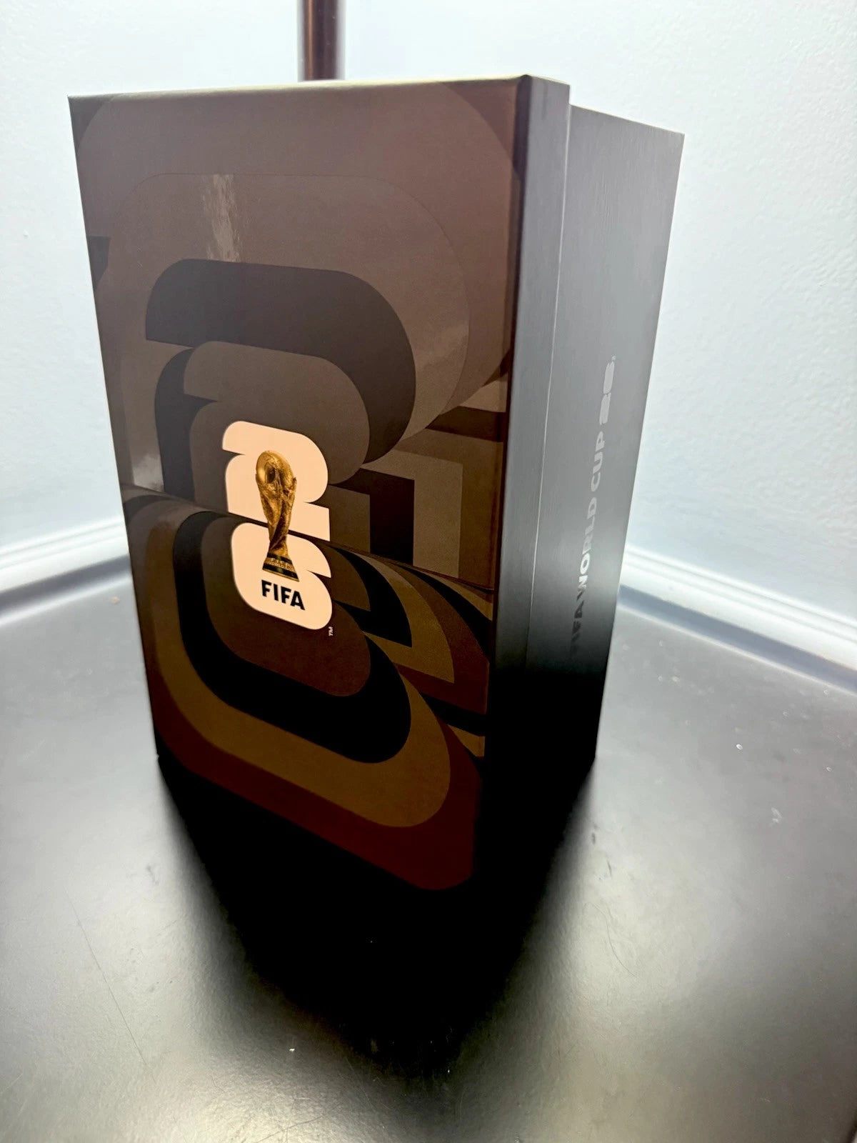 2026 FIFA World Cup 3D Trophy Replica with DIY Champion Flag – Luxury Wood & Leather Display Box Collector Edition 1ST PRODUCTION RUN