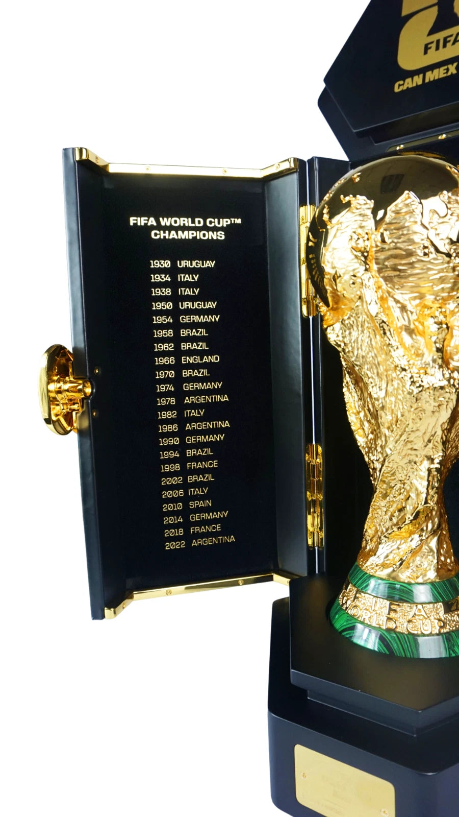Officially Licensed FIFA World Cup 2026 Premium 260mm Trophy Replica – 24K Gold Plated Limited Edition (Only 2026 Made) – Individually Numbered with Luxury 3-Sided Leather Display Case