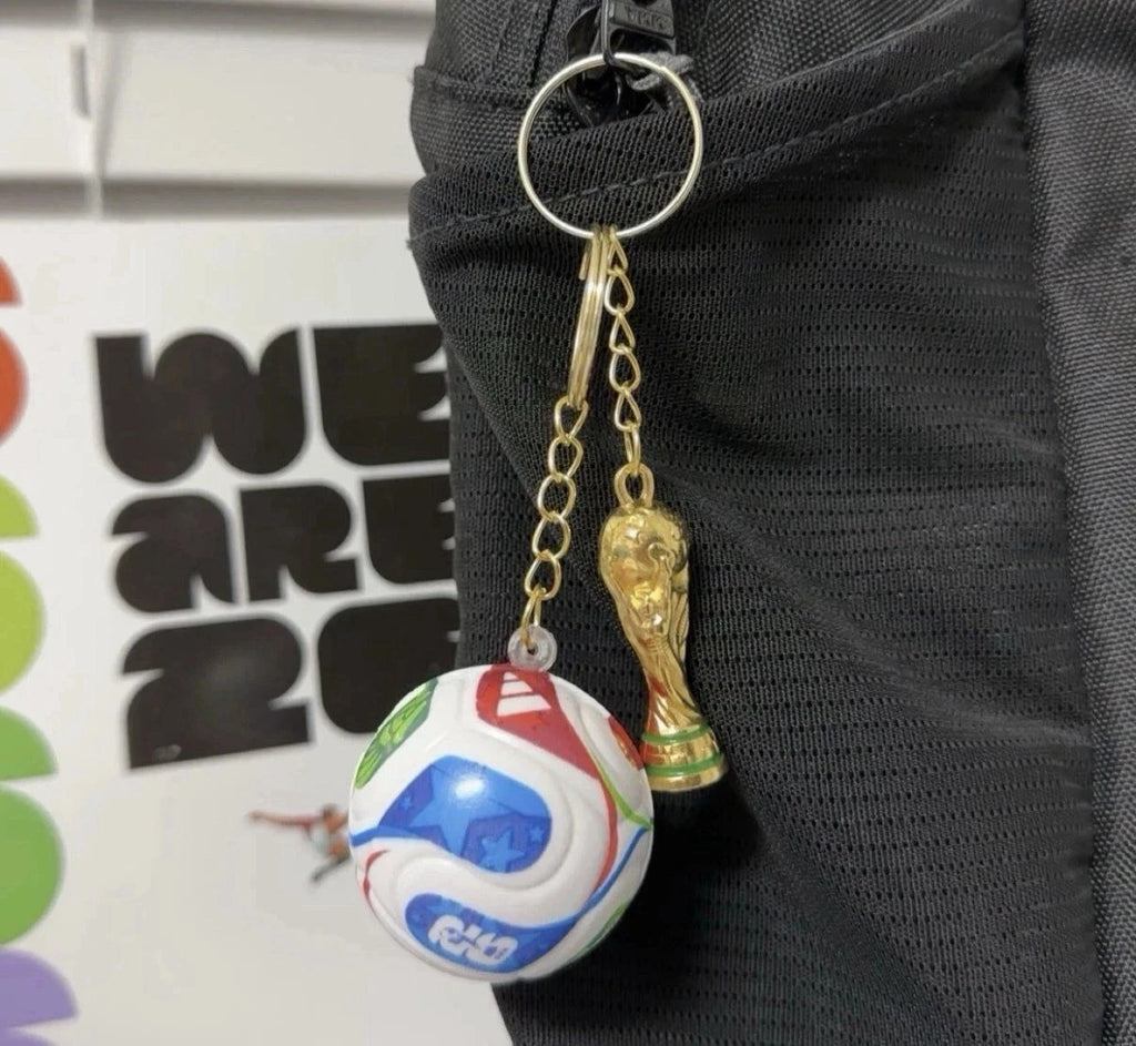 FIFA World Cup 2026 Trophy & Soccer Ball Keychain Set Fan Souvenir Gift