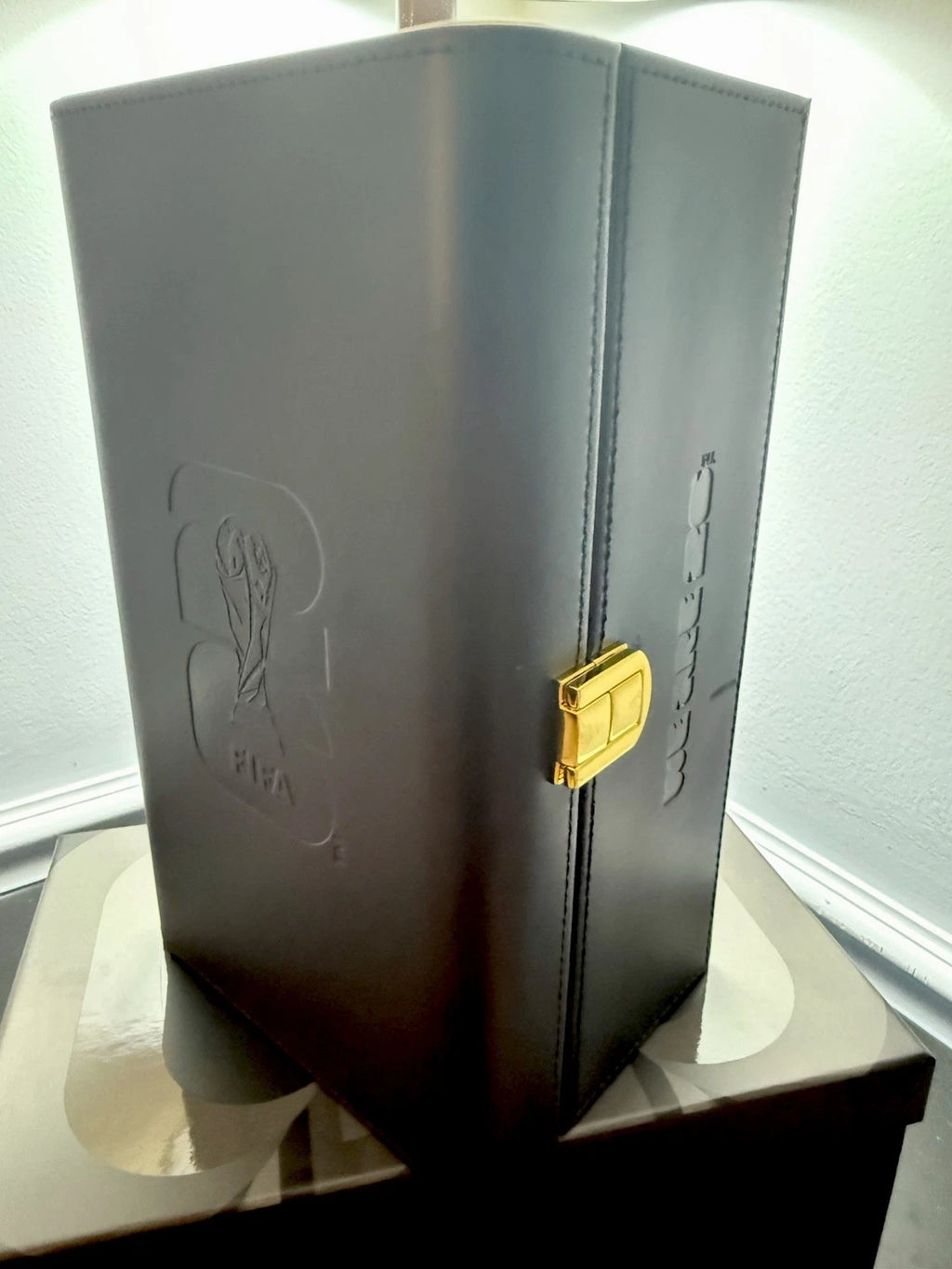 2026 FIFA World Cup 3D Trophy Replica with DIY Champion Flag – Luxury Wood & Leather Display Box Collector Edition 1ST PRODUCTION RUN