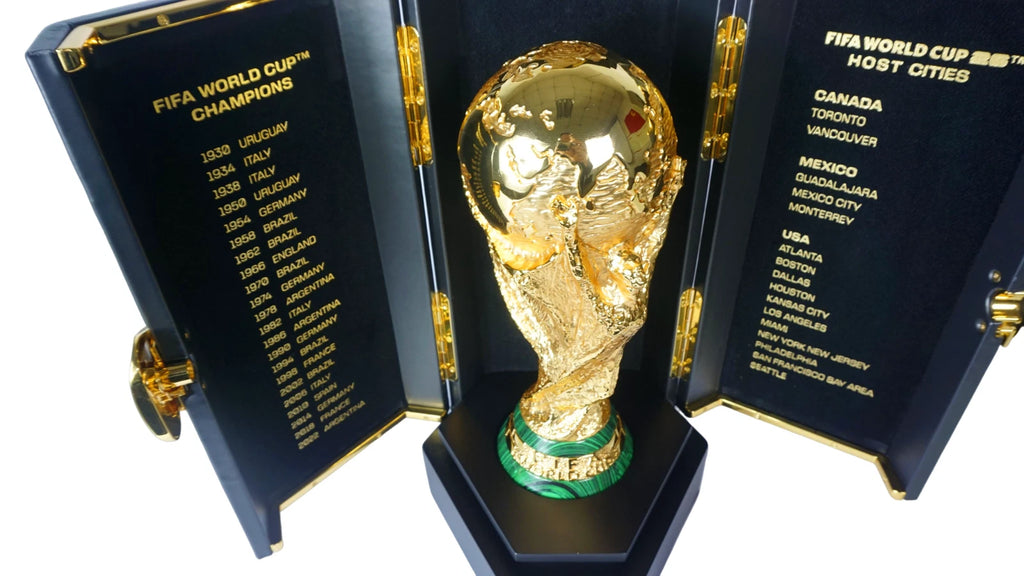 Officially Licensed FIFA World Cup 2026 Premium 260mm Trophy Replica – 24K Gold Plated Limited Edition (Only 2026 Made) – Individually Numbered with Luxury 3-Sided Leather Display Case